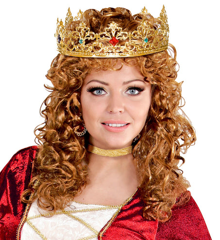 e-carnavalskleding-SYK Gouden kroon met stenen