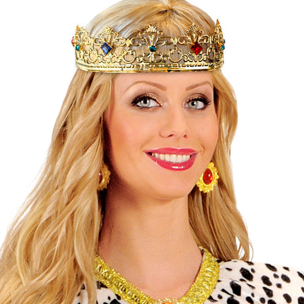 e-carnavalskleding-SYK Gouden kroon met stenen