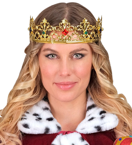 e-carnavalskleding-SYK Gouden kroon met stenen