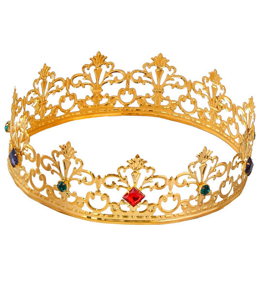 e-carnavalskleding-SYK Gouden kroon met stenen