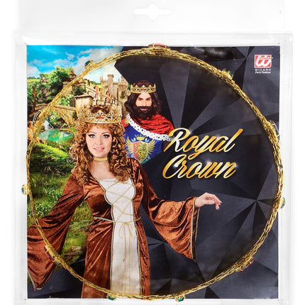 e-carnavalskleding-SYK Gouden kroon met stenen