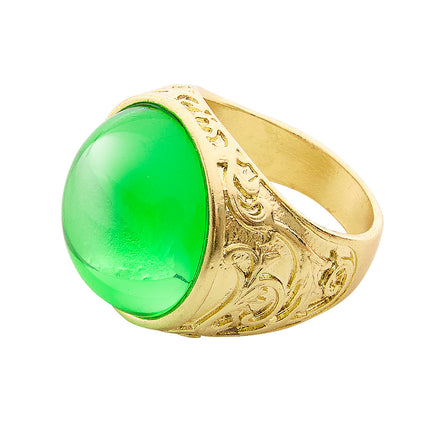 e-carnavalskleding-SYK Gouden ring met groene steen