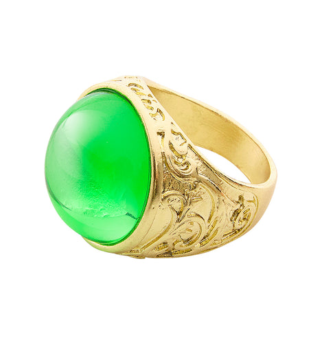 e-carnavalskleding-SYK Gouden ring met groene steen