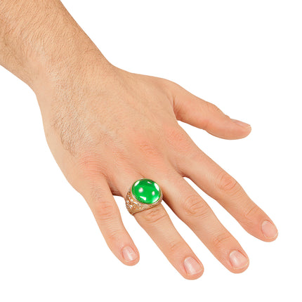 e-carnavalskleding-SYK Gouden ring met groene steen