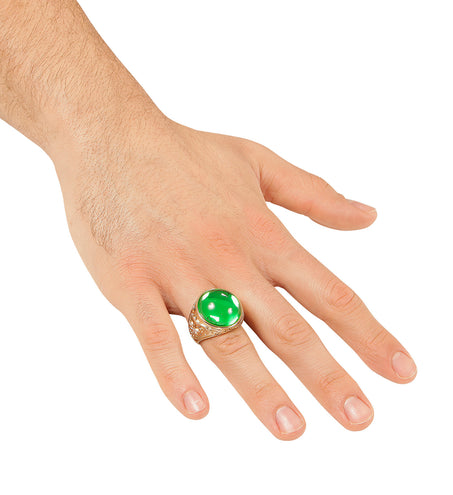e-carnavalskleding-SYK Gouden ring met groene steen