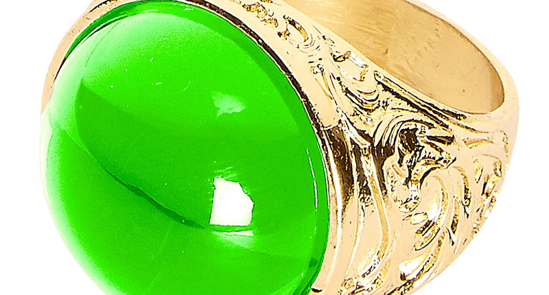 e-carnavalskleding-SYK Gouden ring met groene steen