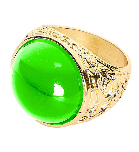 e-carnavalskleding-SYK Gouden ring met groene steen