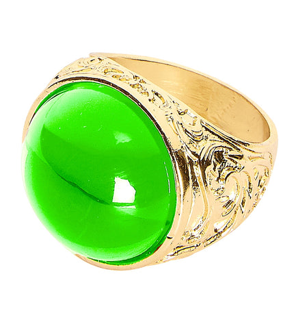 e-carnavalskleding-SYK Gouden ring met groene steen