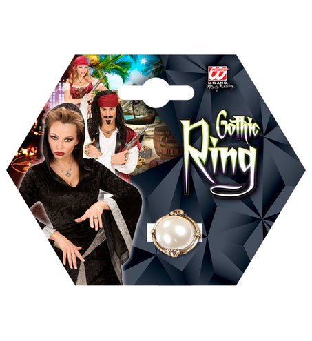 e-carnavalskleding-SYK Gouden ring met parel