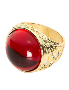 e-carnavalskleding-SYK Gouden ring met rode steen