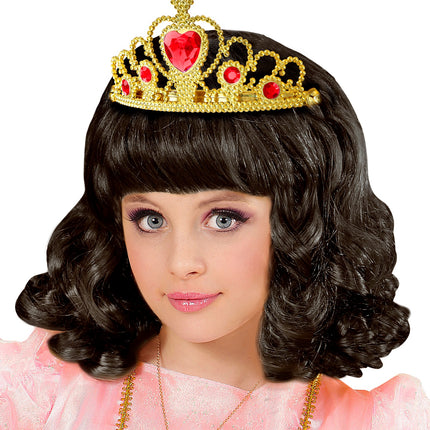 e-carnavalskleding-SYK Gouden tiara met rode stenen