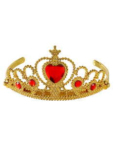 e-carnavalskleding-SYK Gouden tiara met rode stenen