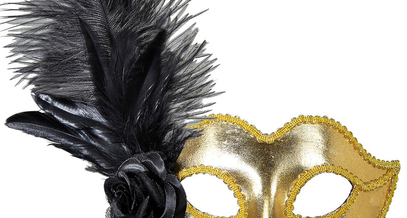 e-carnavalskleding-SYK Gouden Venetiaans oogmasker voor carnaval en party