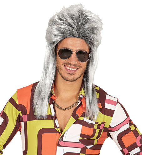 e-carnavalskleding-SYK Grijze rocker pruiken voor mannen
