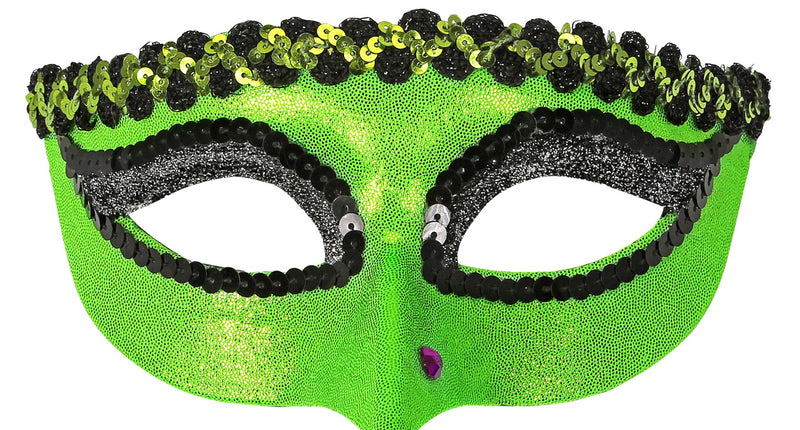 e-carnavalskleding-SYK Groen heksen oogmasker met wrat
