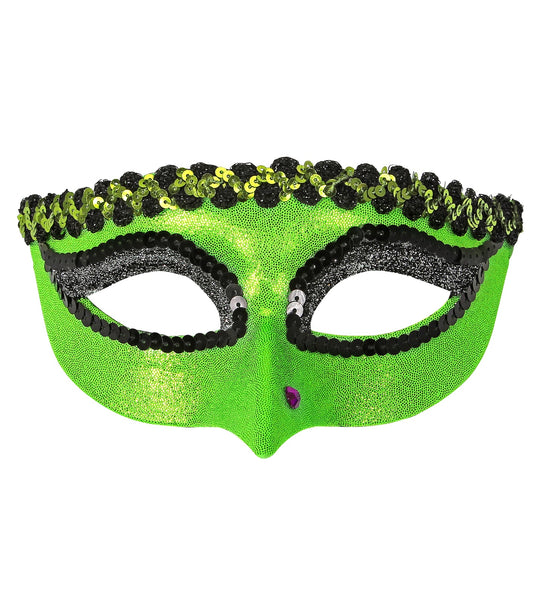 e-carnavalskleding-SYK Groen heksen oogmasker met wrat