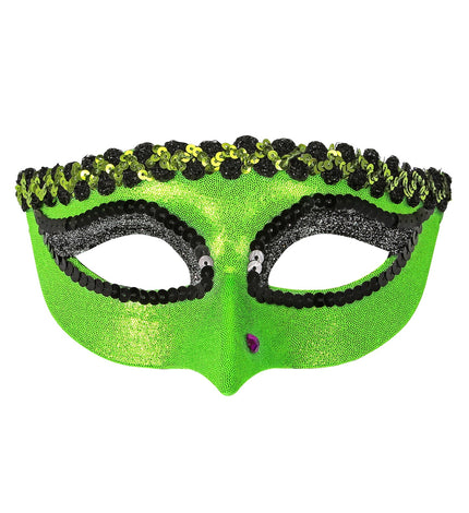 e-carnavalskleding-SYK Groen heksen oogmasker met wrat