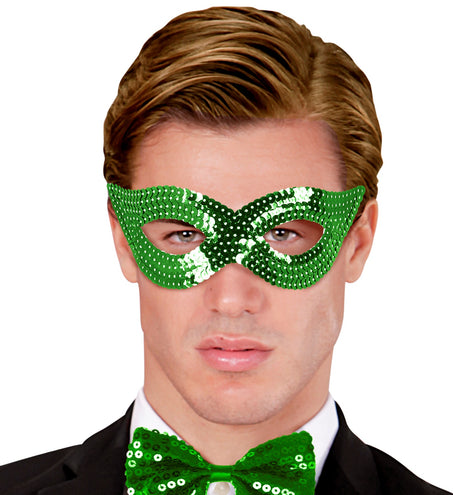 e-carnavalskleding-SYK Groen oogmasker pailletten