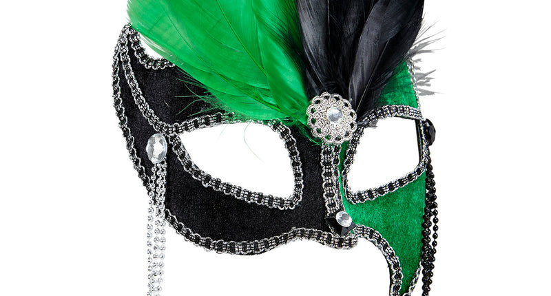 e-carnavalskleding-SYK Groen zwart Ball masker