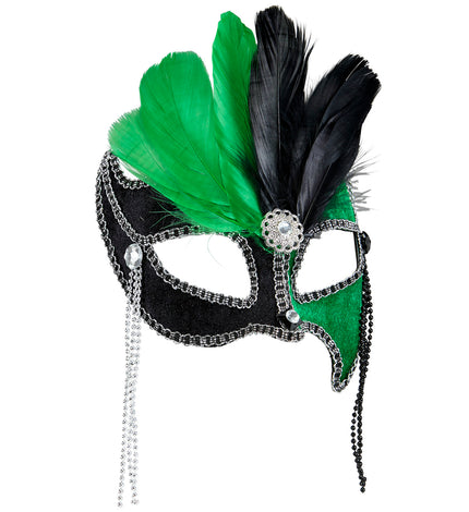 e-carnavalskleding-SYK Groen zwart Ball masker