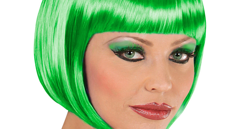 e-carnavalskleding-SYK Groene boblijnpruik dames
