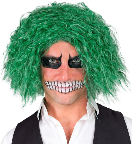 e-carnavalskleding-SYK Groene creepy Joker clownspruik