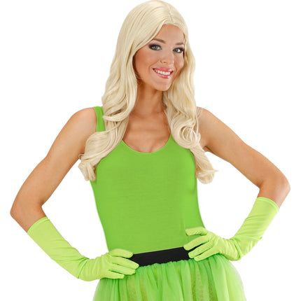e-carnavalskleding-SYK Groene handschoenen neon lang
