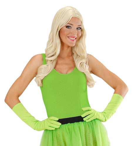 e-carnavalskleding-SYK Groene handschoenen neon lang