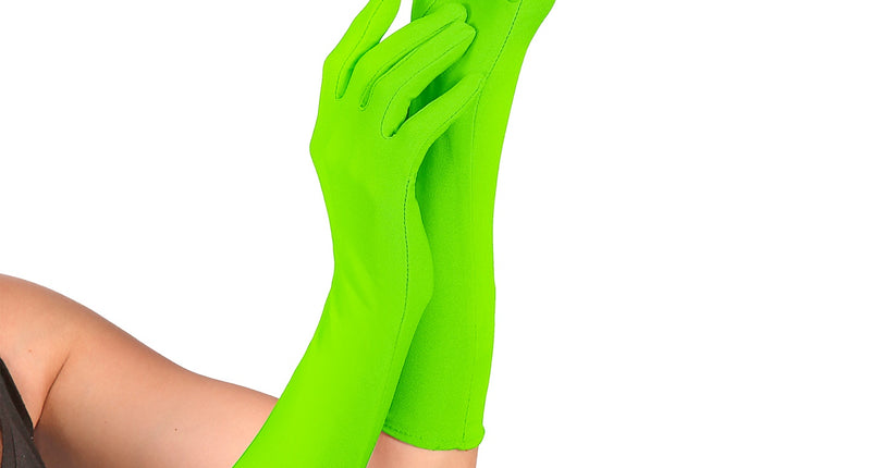 e-carnavalskleding-SYK Groene handschoenen neon lang