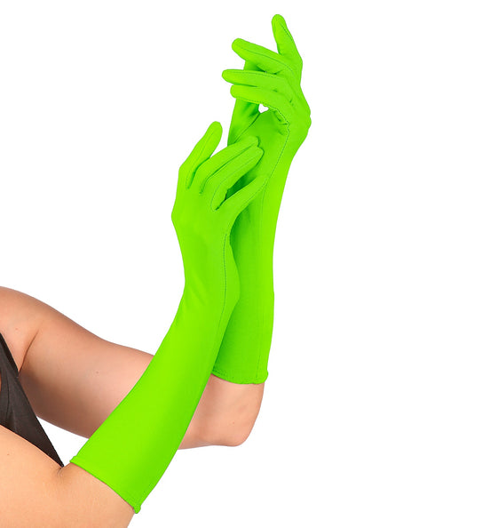 e-carnavalskleding-SYK Groene handschoenen neon lang