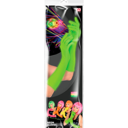e-carnavalskleding-SYK Groene handschoenen neon lang
