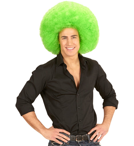 e-carnavalskleding-SYK Groene oversized afro pruik