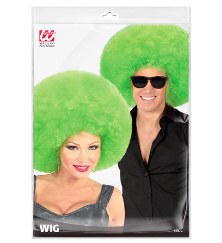 e-carnavalskleding-SYK Groene oversized afro pruik