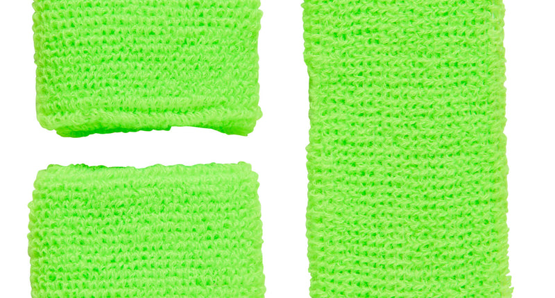 e-carnavalskleding-SYK Groene zweetbanden neon set