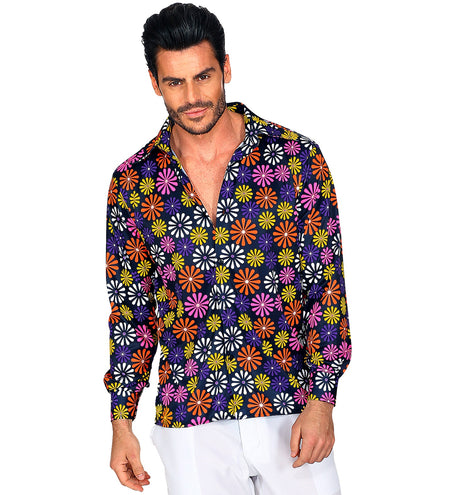 e-carnavalskleding-SYK Groovy shirt bloem jaren 70
