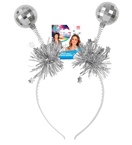 e-carnavalskleding-SYK Haarband disco ballen zilver