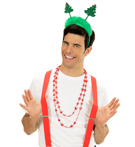 e-carnavalskleding-SYK Haarband kerstbomen met pluche