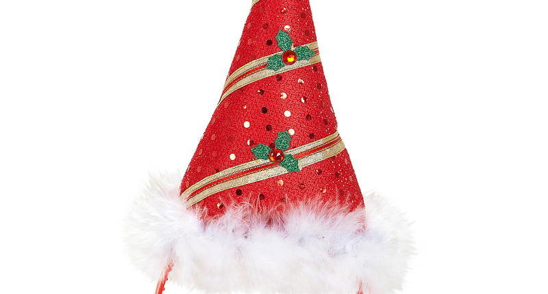 e-carnavalskleding-SYK Haarband kerstmuts met pailletten