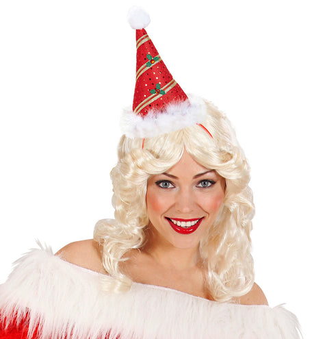 e-carnavalskleding-SYK Haarband kerstmuts met pailletten