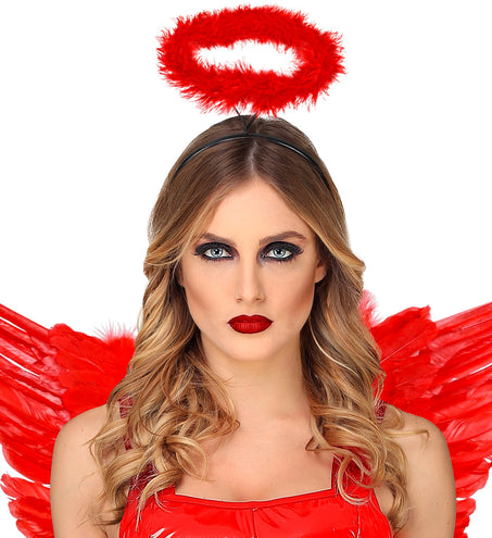 e-carnavalskleding-SYK Haarband met aureool rood Angelica