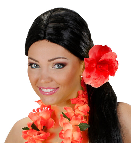 e-carnavalskleding-SYK Haarbloem rood met elastiek