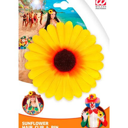 e-carnavalskleding-SYK Haarclip zonnebloem Hawaii