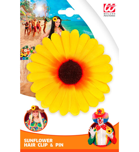 e-carnavalskleding-SYK Haarclip zonnebloem Hawaii