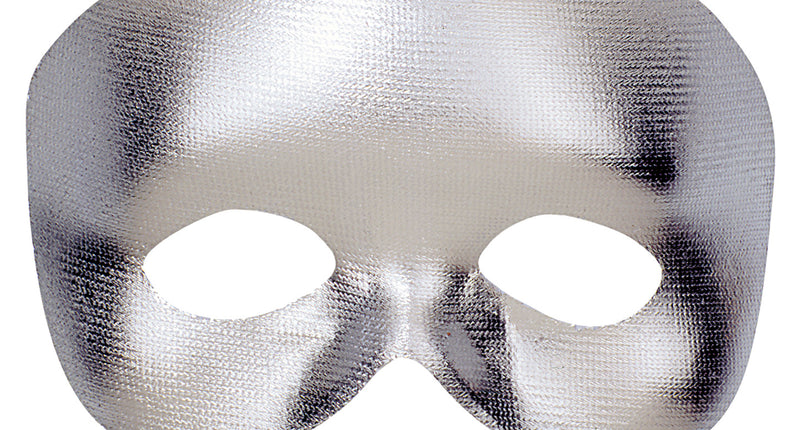 e-carnavalskleding-SYK Halfgezicht masker zilver metallic