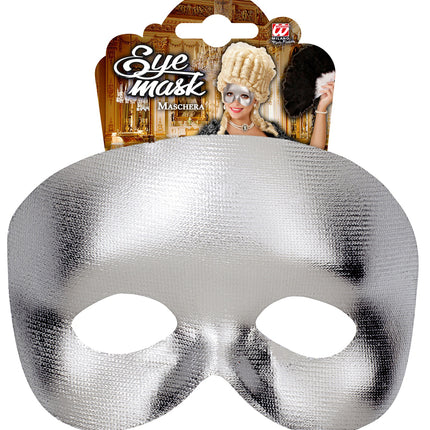e-carnavalskleding-SYK Halfgezicht masker zilver metallic