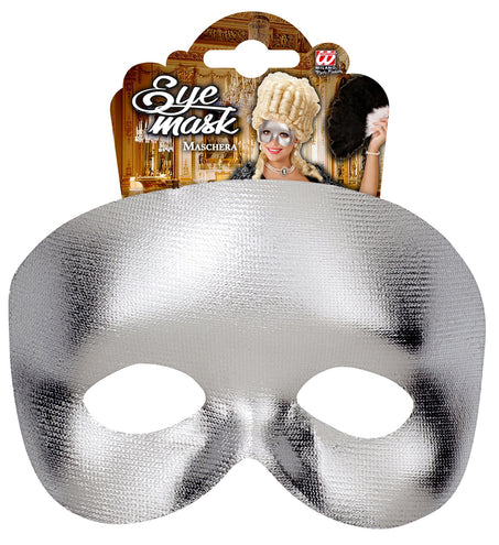 e-carnavalskleding-SYK Halfgezicht masker zilver metallic