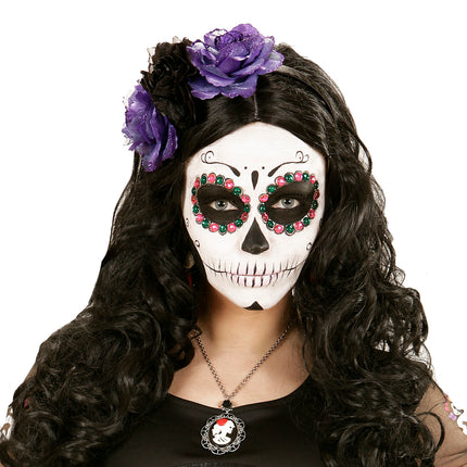 e-carnavalskleding-SYK Halloween haarbandje met zwart paarse rozen
