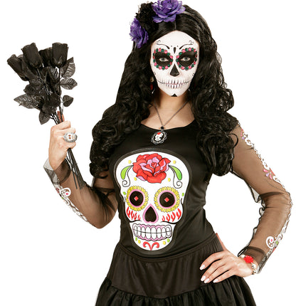 e-carnavalskleding-SYK Halloween haarbandje met zwart paarse rozen