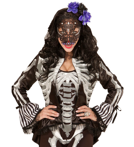 e-carnavalskleding-SYK Halloween haarbandje met zwart paarse rozen