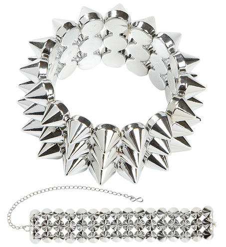 e-carnavalskleding-SYK Halsband en armband met spijkers